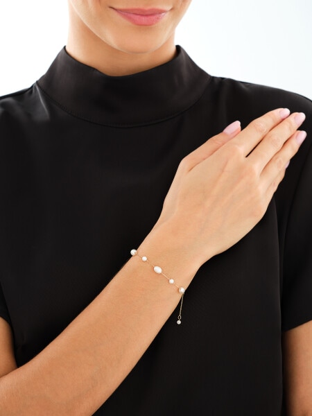 14 K Rhodium-Plated Yellow Gold Bracelet  - fineness 14 K