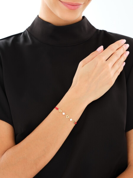 9 K Rhodium-Plated Yellow Gold Bracelet  - fineness 9 K