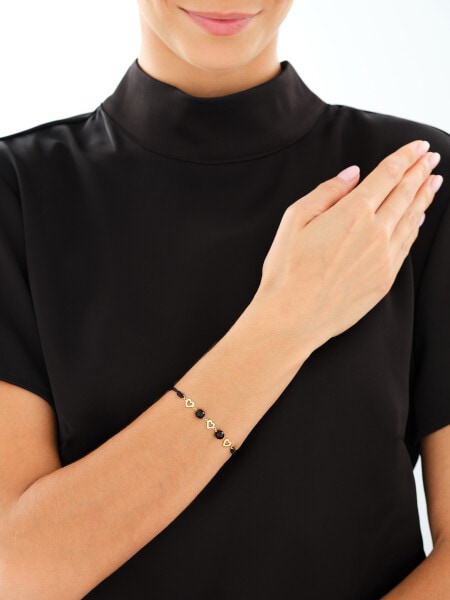 9 K Rhodium-Plated Yellow Gold Bracelet  - fineness 9 K