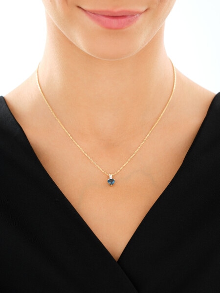 9 K Rhodium-Plated Yellow Gold Pendant  - fineness 9 K