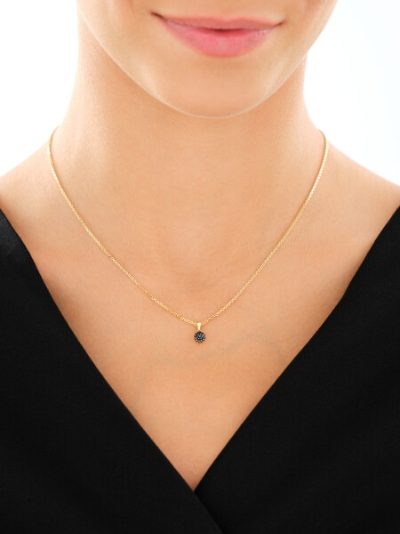 Zlatý přívěsek s černými diamanty - 0,07 ct - ryzost 585