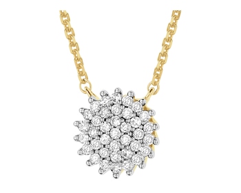 Naszyjnik z żółtego złota z diamentami - 0,10 ct - próba 585