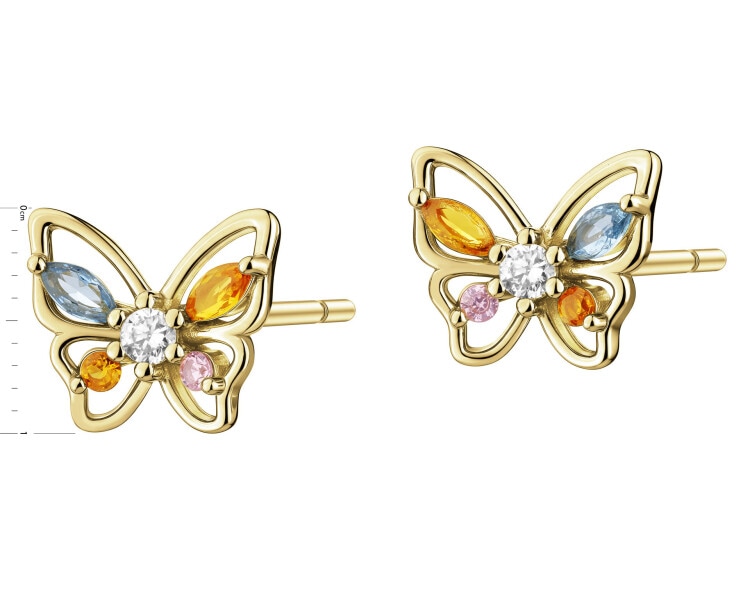 Gold-Plated Silver Earrings with Cubic Zirconia