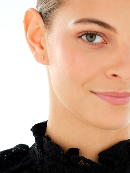 Gold-Plated Silver Earring with Cubic Zirconia