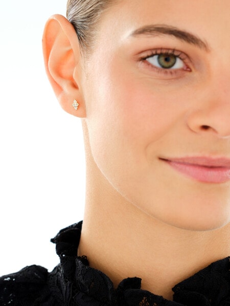 Gold-Plated Silver Earring with Cubic Zirconia