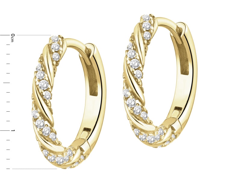 Gold-Plated Silver Hoop Earring with Cubic Zirconia