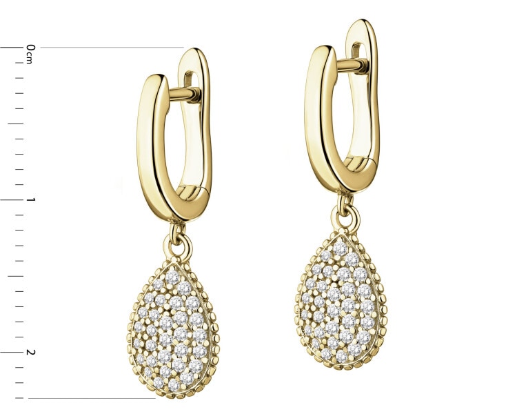 Gold-Plated Silver Dangling Earring with Cubic Zirconia