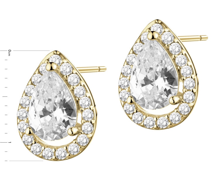 Gold-Plated Silver Earrings with Cubic Zirconia