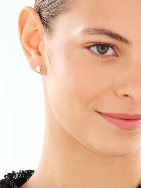 Gold-Plated Silver Earrings with Cubic Zirconia