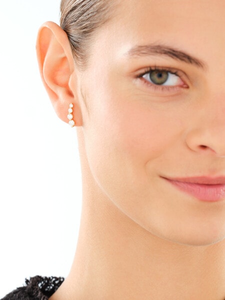 Gold-Plated Silver Earrings with Cubic Zirconia