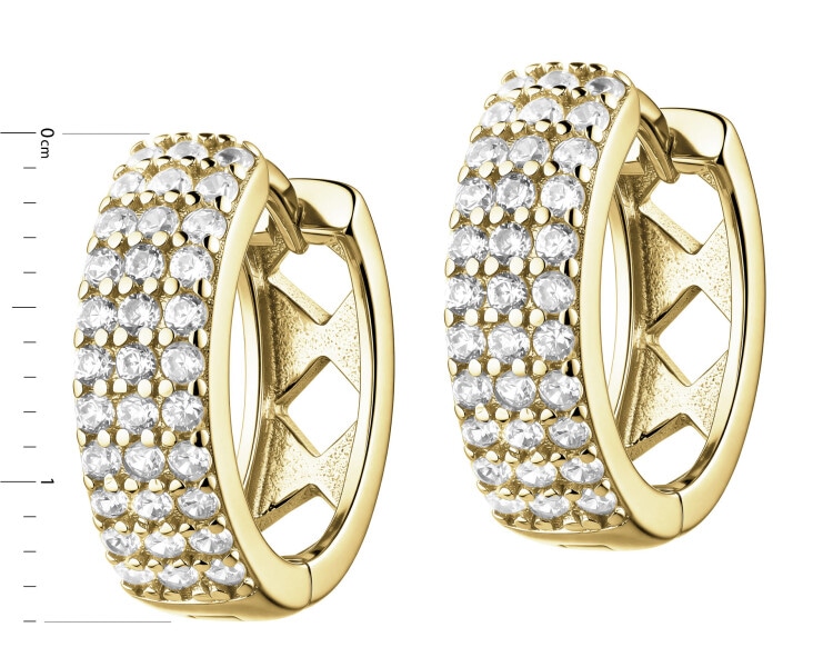 Gold-Plated Silver Hoop Earring with Cubic Zirconia