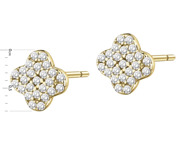 Gold-Plated Silver Earrings with Cubic Zirconia