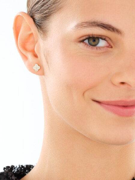 Gold-Plated Silver Earrings with Cubic Zirconia