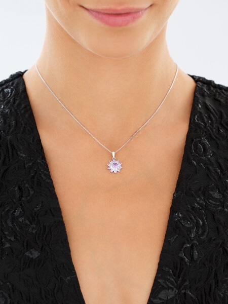 Rhodium Plated Silver Set with Cubic Zirconia