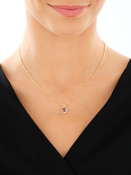 9 K Rhodium-Plated Yellow Gold Pendant  - fineness 9 K