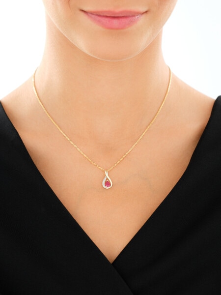 14 K Rhodium-Plated Yellow Gold Pendant  - fineness 14 K
