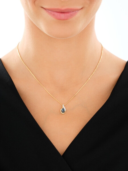 9 K Rhodium-Plated Yellow Gold Pendant  - fineness 9 K