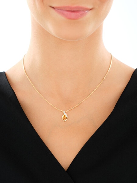 9 K Rhodium-Plated Yellow Gold Pendant  - fineness 9 K