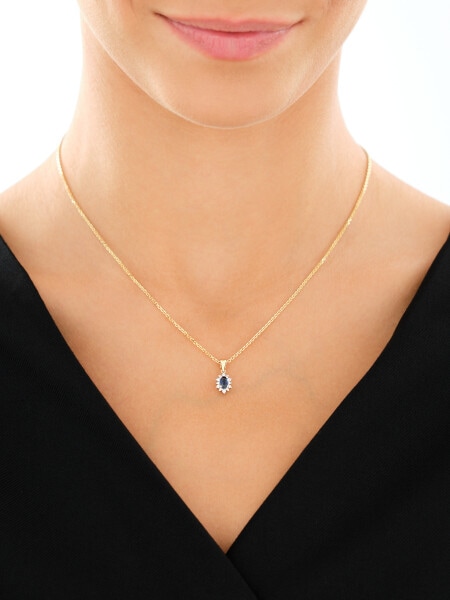 14 K Rhodium-Plated Yellow Gold Pendant  - fineness 14 K