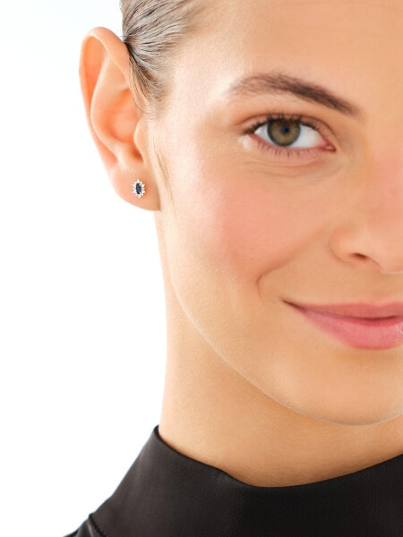 14 K Rhodium-Plated Yellow Gold Earrings  - fineness 14 K