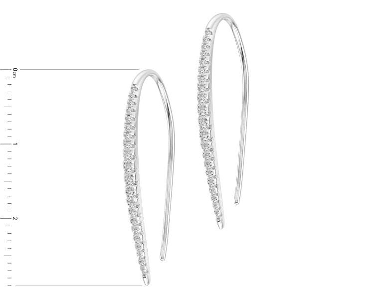 Rhodium Plated Silver Dangling Earring with Cubic Zirconia