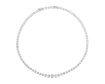 Naszyjnik z białego złota z diamentami - 46 cm - 10,88 ct - próba 750