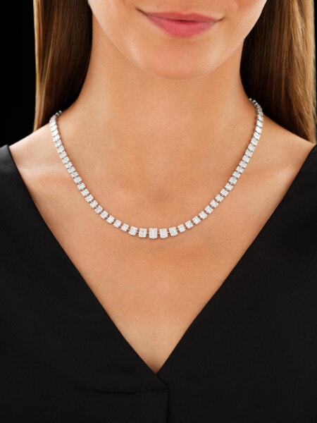 18 K Rhodium-Plated White Gold Collar Necklace  - 10,88 ct - fineness 18 K