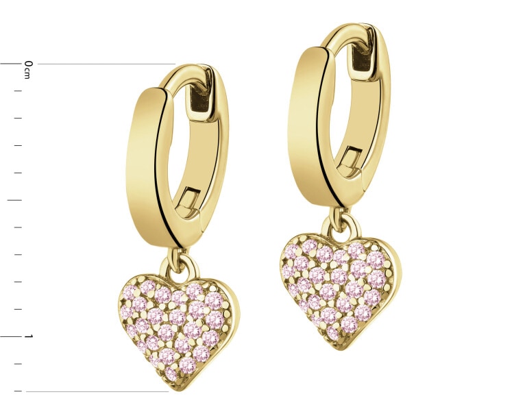 Gold-Plated Silver Dangling Earring with Cubic Zirconia