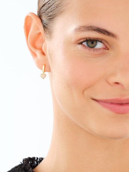 Gold-Plated Silver Dangling Earring with Cubic Zirconia