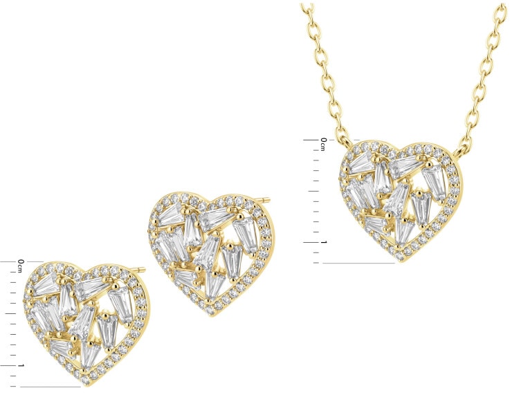 Gold-Plated Brass Set with Cubic Zirconia
