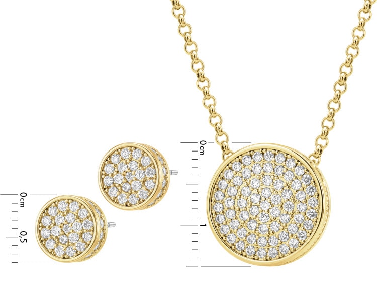 Gold-Plated Brass Set with Cubic Zirconia