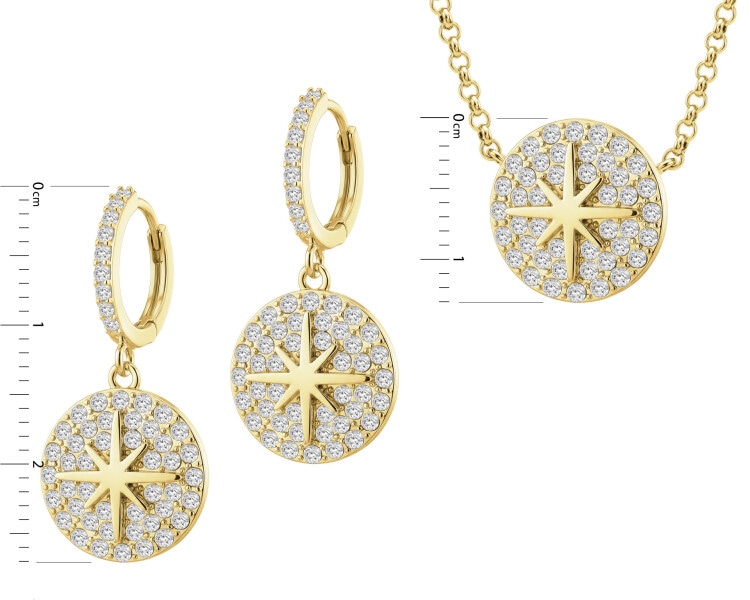 Gold-Plated Brass Set with Cubic Zirconia
