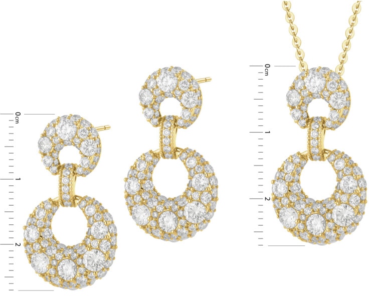 Gold-Plated Brass Set with Cubic Zirconia