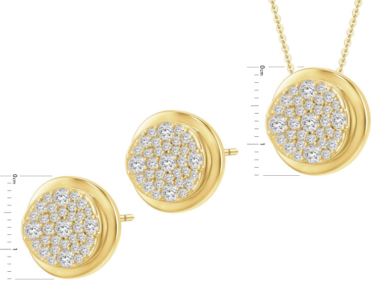 Gold-Plated Brass Set with Cubic Zirconia