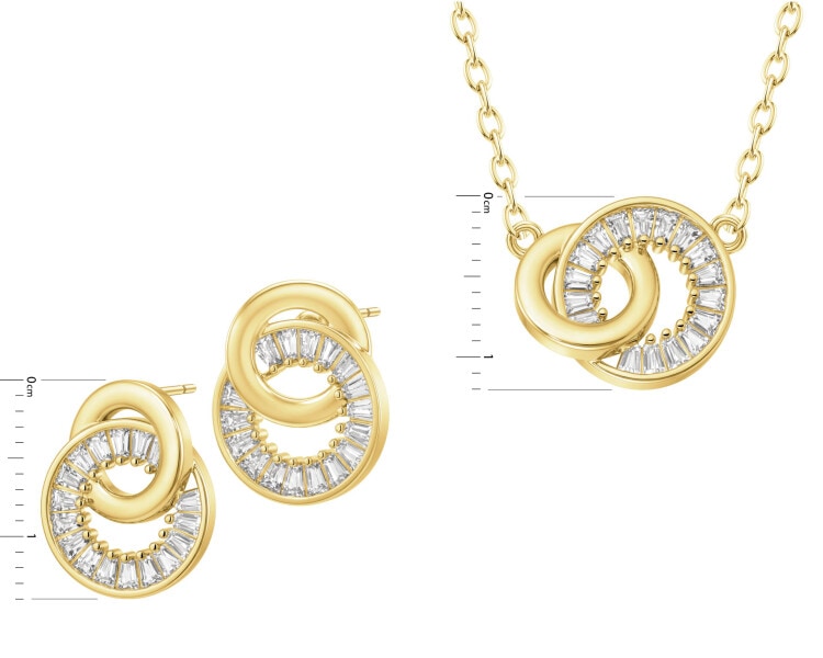Gold-Plated Brass Set with Cubic Zirconia