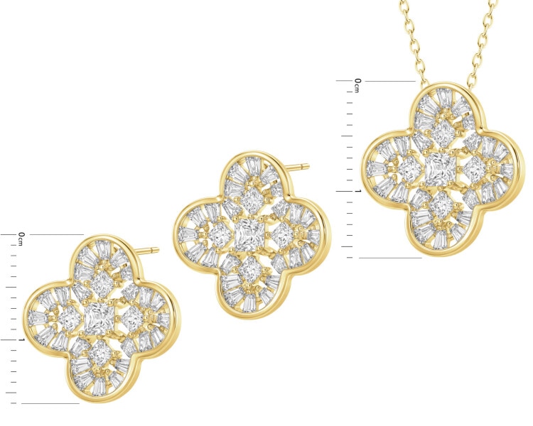 Gold-Plated Brass Set with Cubic Zirconia