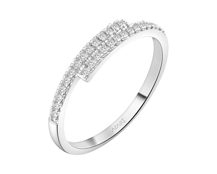 Pierścionek srebrny z diamentami  laboratoryjnymi - 0,168 ct