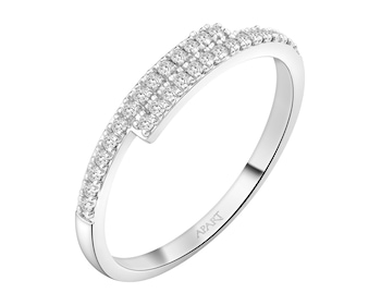 Pierścionek srebrny z diamentami  laboratoryjnymi - 0,168 ct