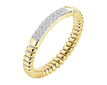 Zlatý prsten s brilianty - 0,09 ct - ryzost 750