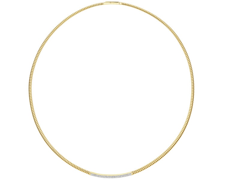 Zlatý náhrdelník s brilianty - 0,26 ct - ryzost 750