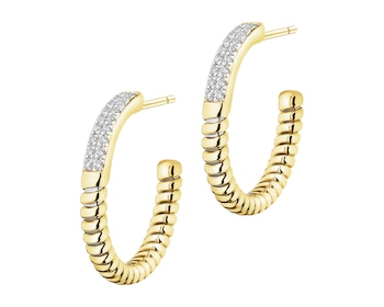 Zlaté náušnice s brilianty - 0,18 ct - ryzost 750