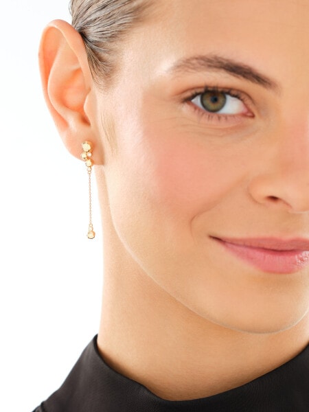14 K Yellow Gold Dangling Earring with Diamonds - 0,06 ct - fineness 14 K