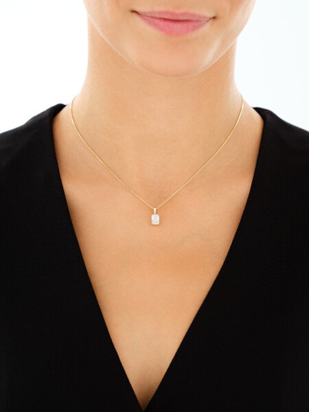 14 K Rhodium-Plated Yellow Gold Pendant with Laboratory Diamond - 1,00 ct - fineness 14 K
