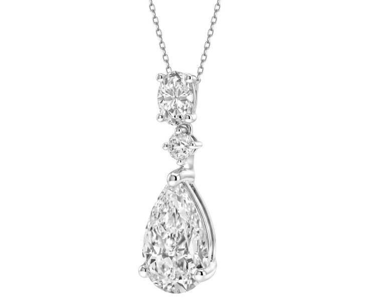 Zawieszka z białego złoto z diamentami laboratoryjnymi - 1,82 ct - próba 585