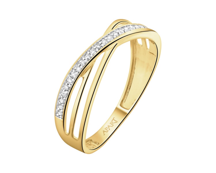 Zlatý prsten s diamanty - 0,10 ct - ryzost 585
