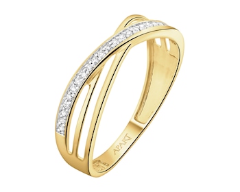 Zlatý prsten s diamanty - 0,10 ct - ryzost 585