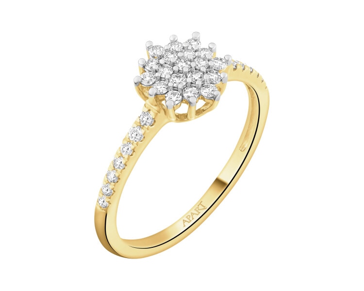 Zlatý prsten s brilianty - 0,28 ct - ryzost 585