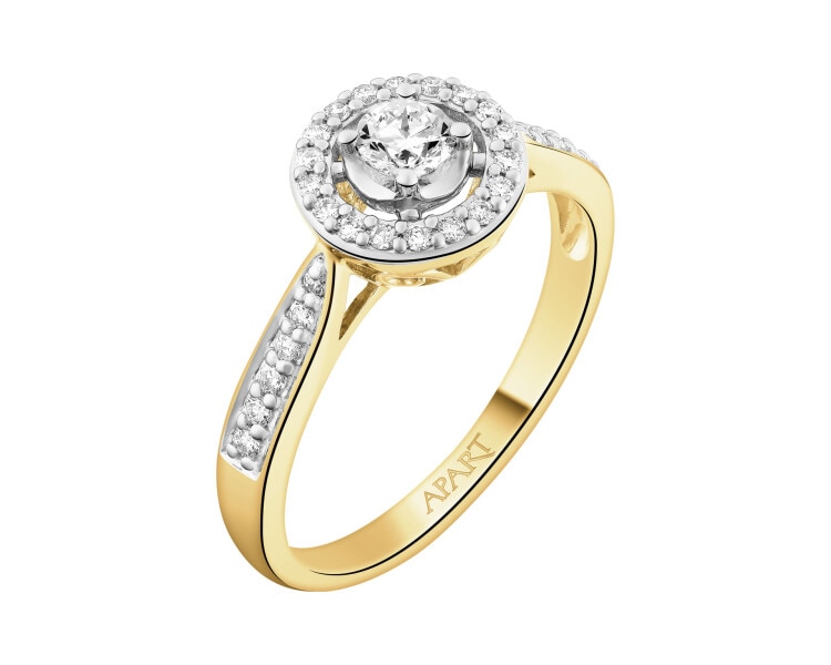 Zlatý prsten s brilianty - 0,34 ct - ryzost 585
