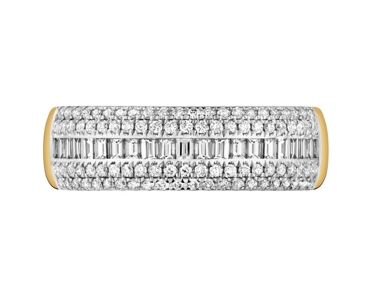 14 K Rhodium-Plated Yellow Gold Ring  - 0,59 ct - fineness 14 K