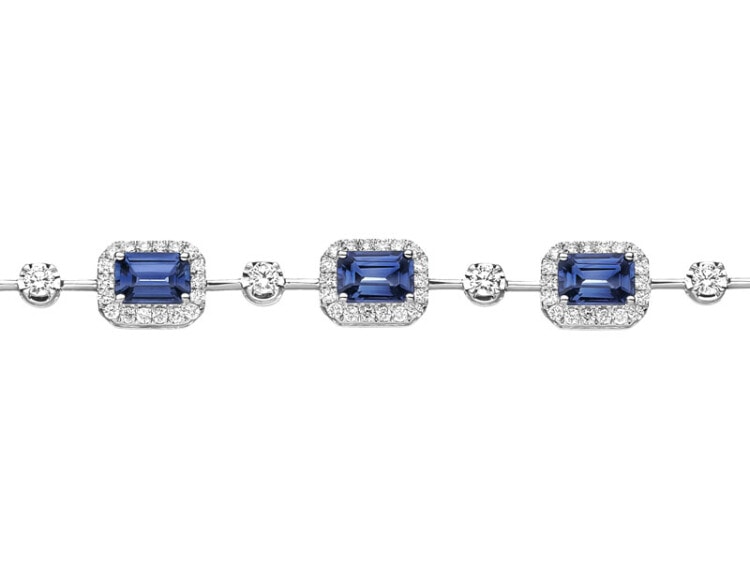 18 K Rhodium-Plated White Gold Bracelet  - fineness 18 K